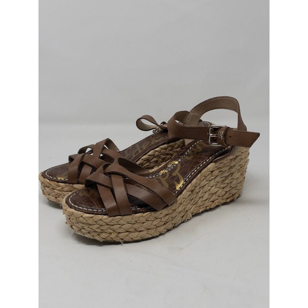 Sam Edelman Darline Strappy Wedge Leather Espadrille Sandals Women's Size 10